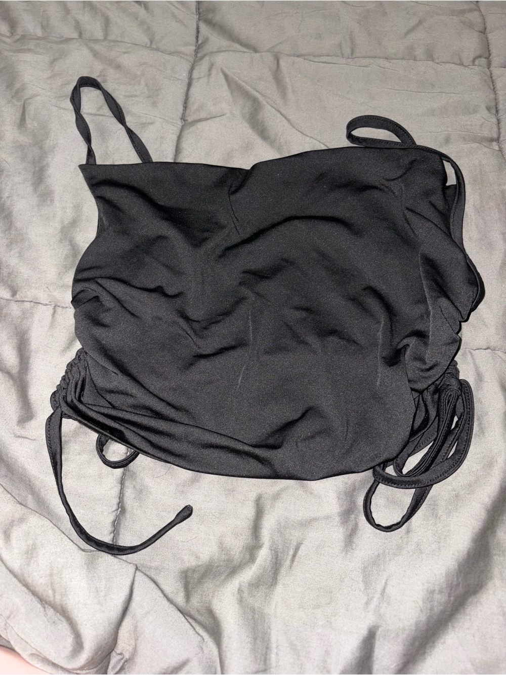 SHEIN Black Ruched Side Cami Tank Top